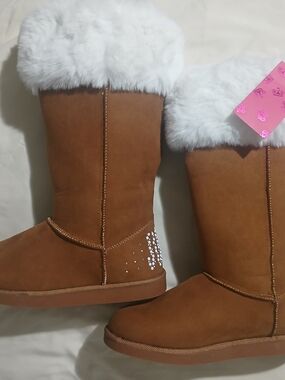 Juicy Couture Brown Faux Fur Textile Boots